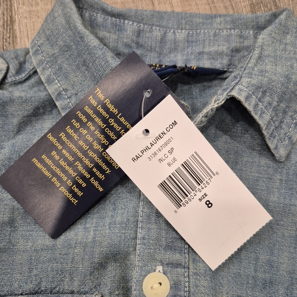 POLO RALPH LAUREN Girl's Chambray Dress - Picture 4 of 7